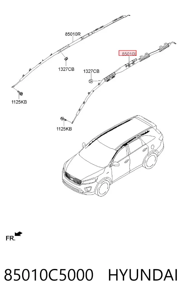 Poduszka powietrzna (AIRBAG) kurtyna boczna lewa 85010C5000 Hyundai/Kia