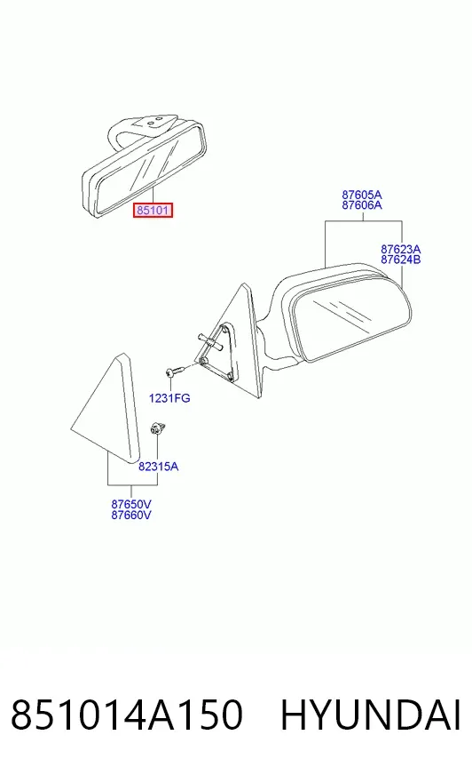 Lusterko wewnętrzne Hyundai Sonata IV