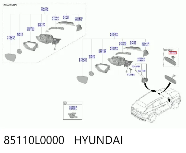Lusterko wewnętrzne 85110L0000 Hyundai/Kia