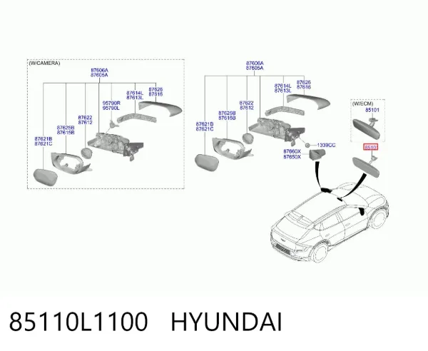 Lusterko wewnętrzne 85110L1100 Hyundai/Kia