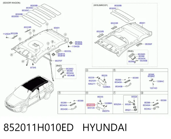Osłona przeciwsłoneczna 852011H010ED Hyundai/Kia