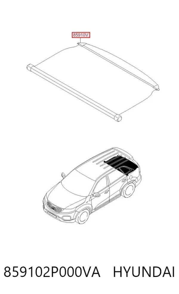 Roleta przedziału bagażnika 859102P000VA Hyundai/Kia