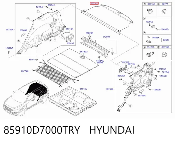 Roleta przedziału bagażnika 85910D7000TRY Hyundai/Kia