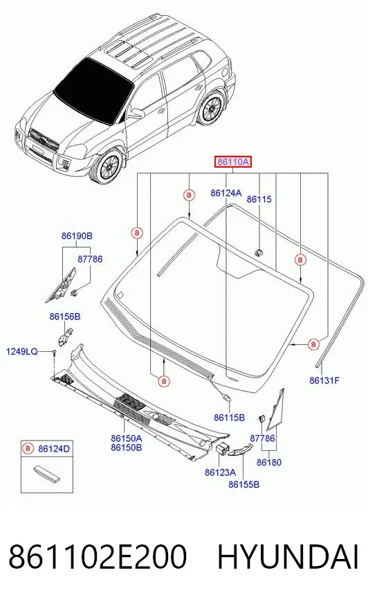 Szyba przednia 861102E200 Hyundai/Kia