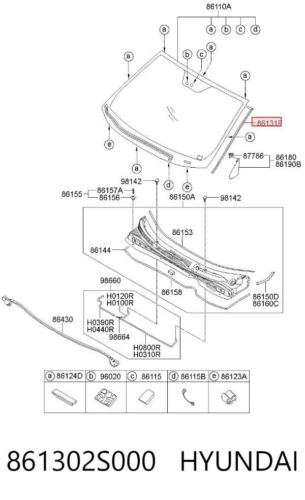Listwa ochronna szyby przedniej Hyundai Tucson II