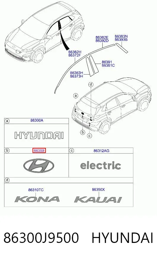 Emblemat na klapę bagaznika (znaczek firmowy) Hyundai KONA OS