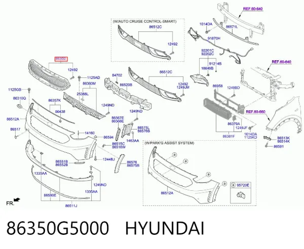 Atrapa chłodnicy 86350G5000 Hyundai/Kia