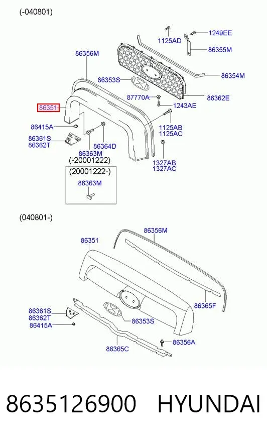 Atrapa chłodnicy Hyundai Santa Fe I
