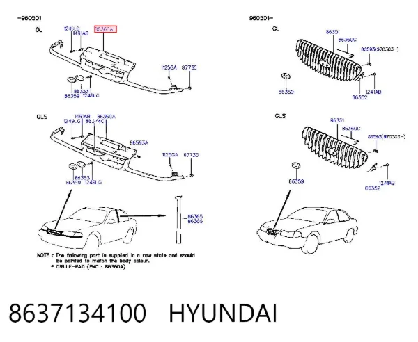 Atrapa chłodnicy Hyundai Sonata III
