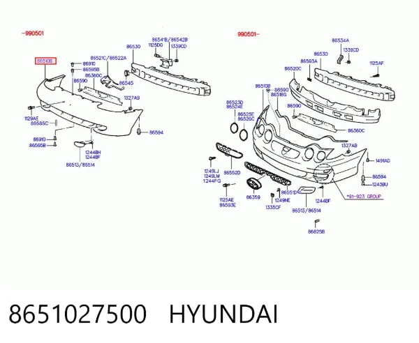 Zderzak przedni Hyundai Coupe I