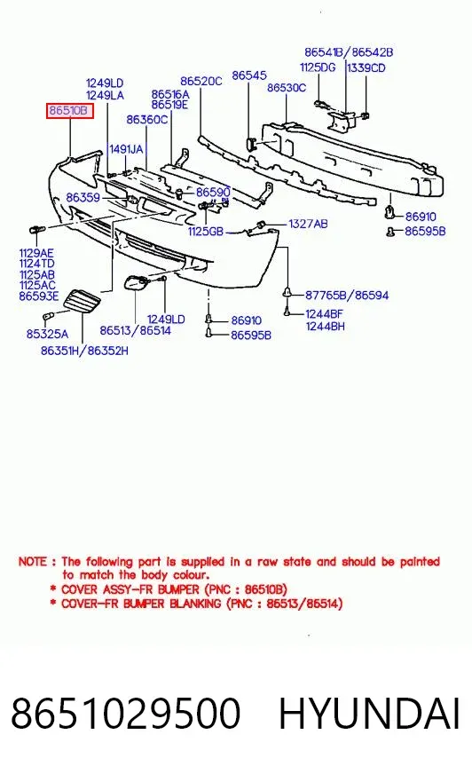 Zderzak przedni 8651029500 Hyundai/Kia