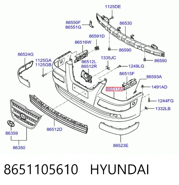 Zderzak przedni 8651105610 Hyundai/Kia