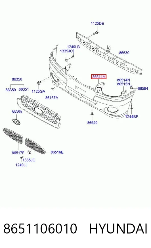 Zderzak przedni 8651106010 Hyundai/Kia