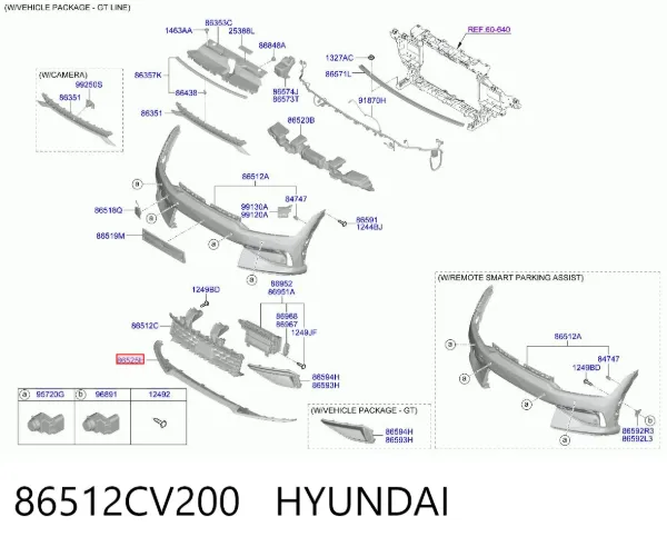 Zderzak przedni, dolna część 86512CV200 Hyundai/Kia