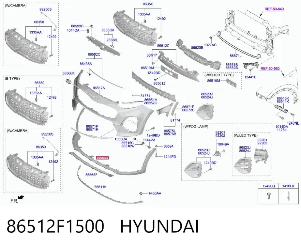Spojler zderzaka przedniego 86512F1500 Hyundai/Kia