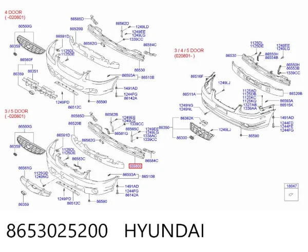 Wzmocnienie zderzaka przedniego Hyundai Accent II