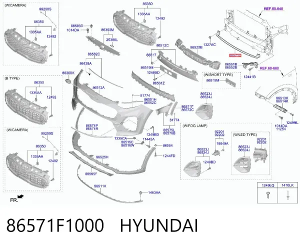 Wzmocnienie zderzaka przedniego 86571F1000 Hyundai/Kia