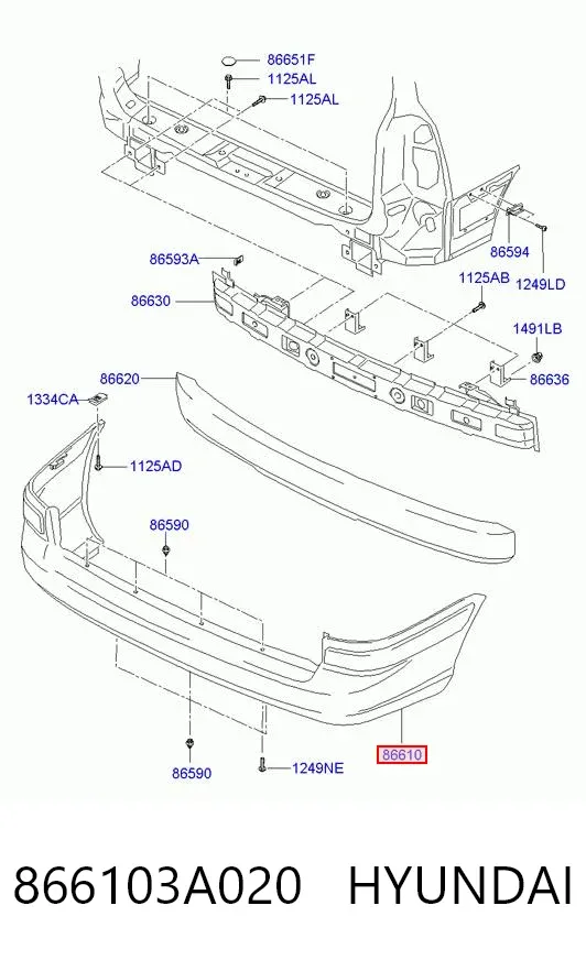 Zderzak tylny Hyundai Trajet FO