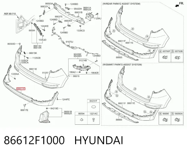 Zderzak tylny, dolna część 86612F1000 Hyundai/Kia