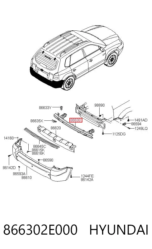 Wzmocnienie zderzaka tylnego Hyundai Tucson I