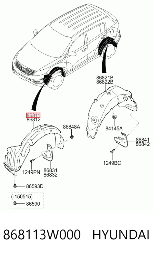 Nadkole błotnika przedniego lewe KIA Sportage III