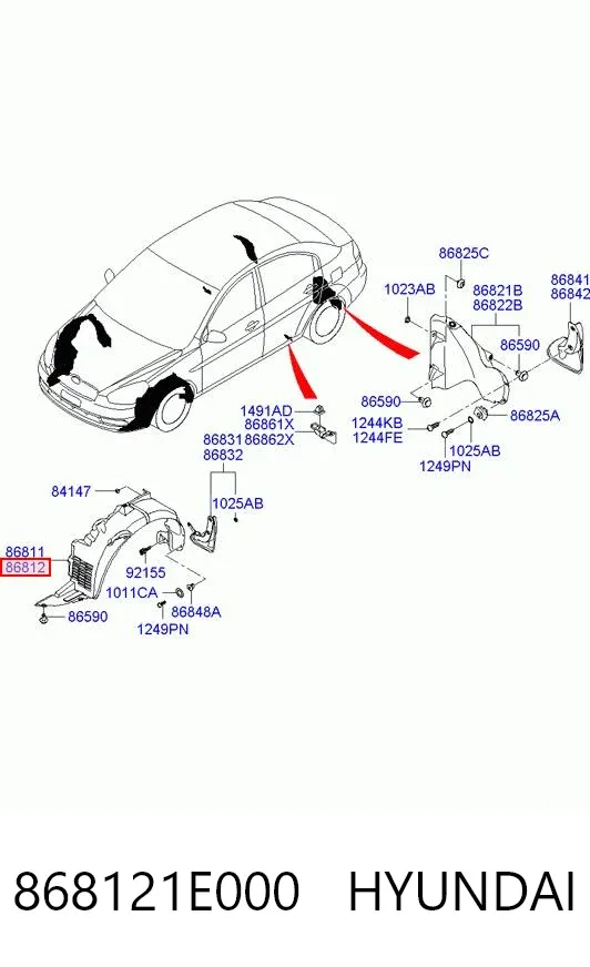 Nadkole błotnika przedniego prawe Hyundai Accent III
