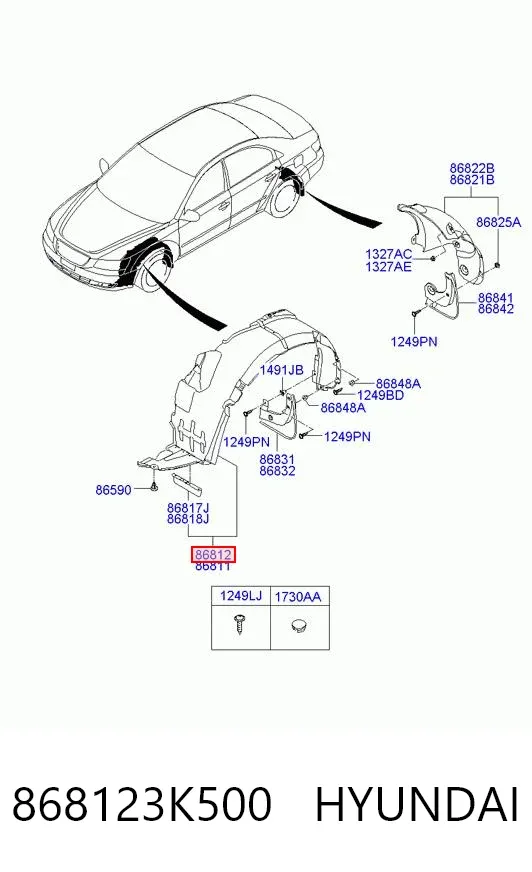 Nadkole błotnika przedniego prawe Hyundai Sonata V