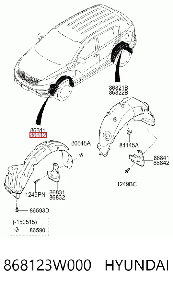 Nadkole błotnika przedniego prawe KIA Sportage III
