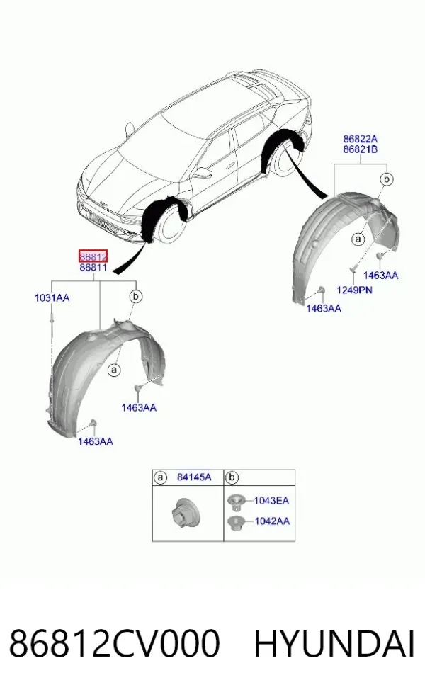 Nadkole błotnika przedniego prawe 86812CV000 Hyundai/Kia