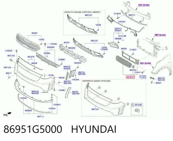 Żaluzja chłodnicy 86951G5000 Hyundai/Kia
