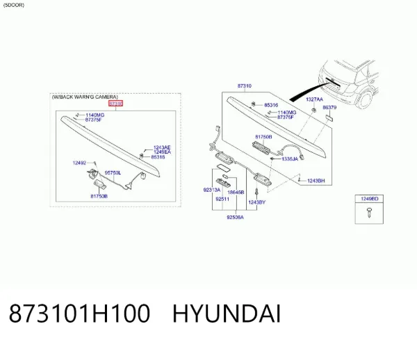 Listwa ochronna drzwi tylnych (bagażnika 3/5) 873101H100 Hyundai/Kia