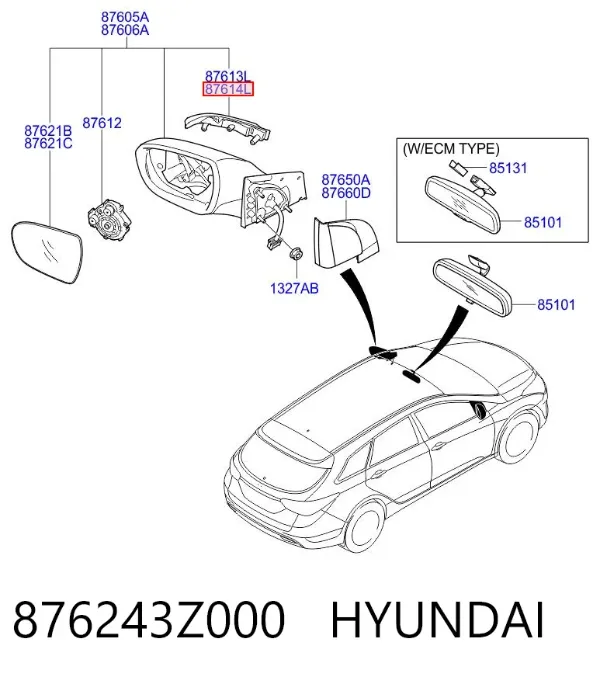 Kierunkowskaz prawy 876243Z000 Hyundai/Kia