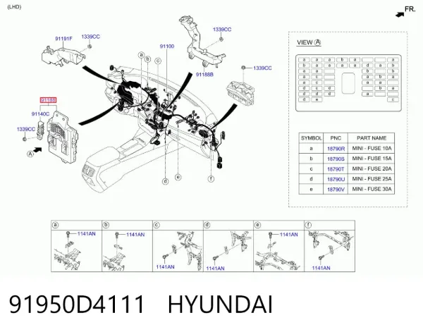 Skrzynka bezpieczników 91950D4111 Hyundai/Kia