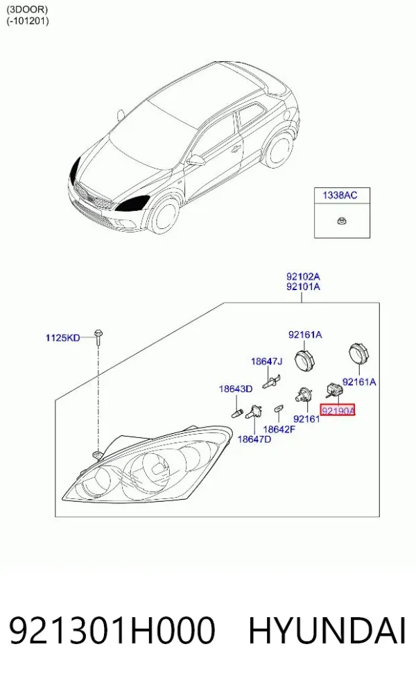 Korektor swiatel 921301H000 Hyundai/Kia