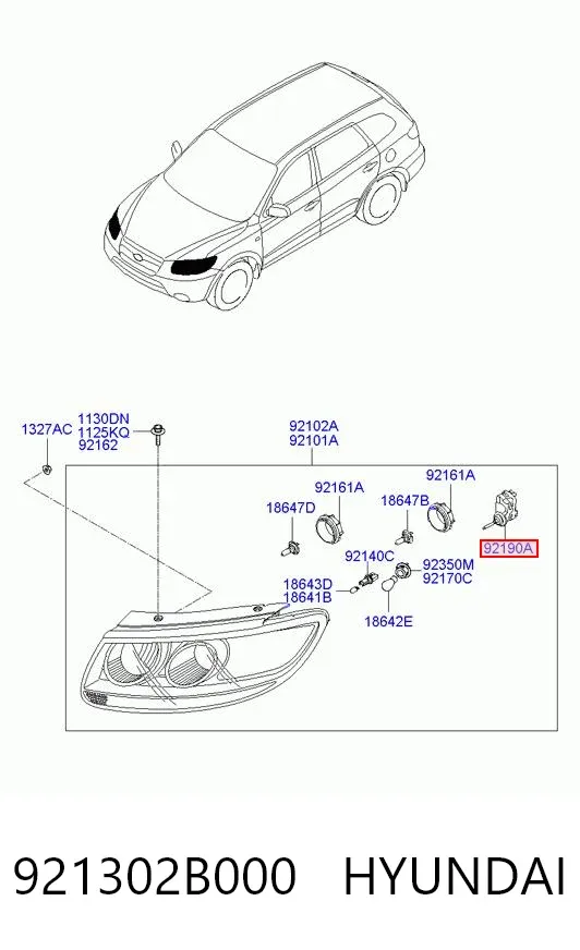 Korektor swiatel 921302B000 Hyundai/Kia