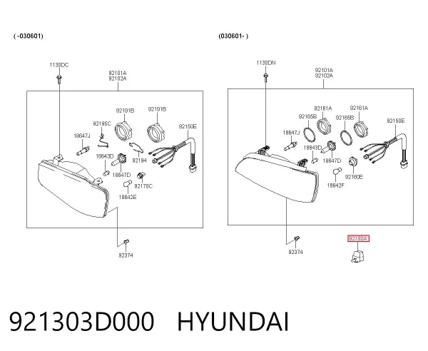 Korektor swiatel 921303D000 Hyundai/Kia