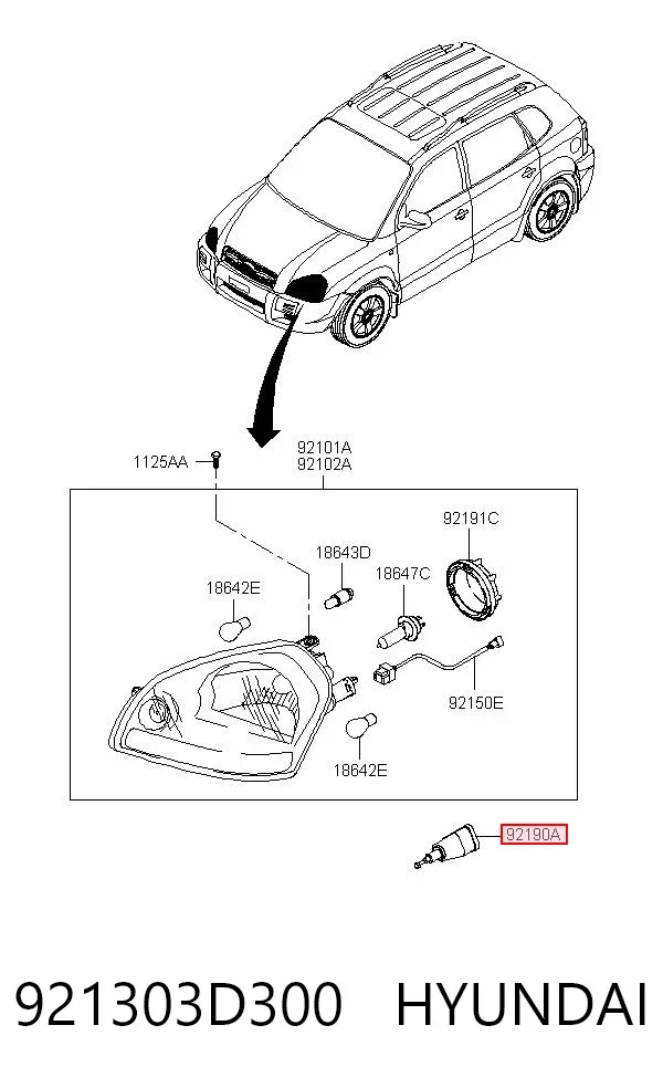 Korektor swiatel 921303D300 Hyundai/Kia