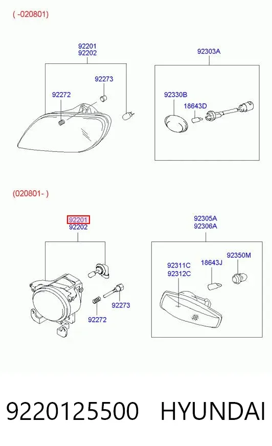 Lampa przeciwmgielna lewa Hyundai Accent II