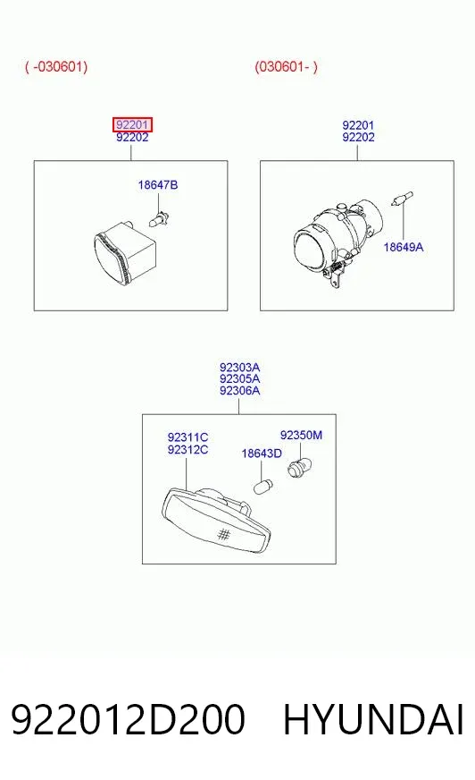 Lampa przeciwmgielna lewa Hyundai Elantra III