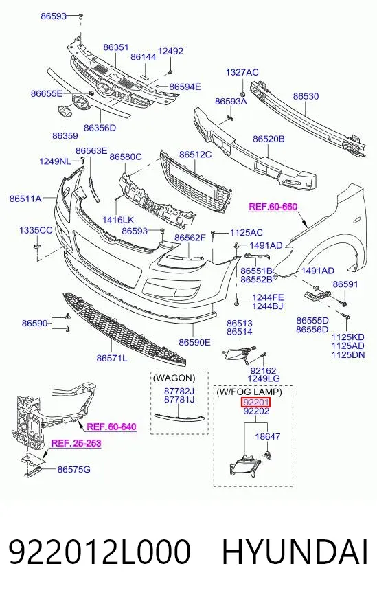 Lampa przeciwmgielna lewa Hyundai I30 FD