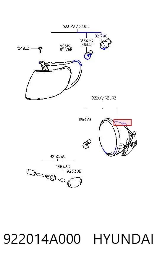 Lampa przeciwmgielna lewa Hyundai H-1 STAREX Starex