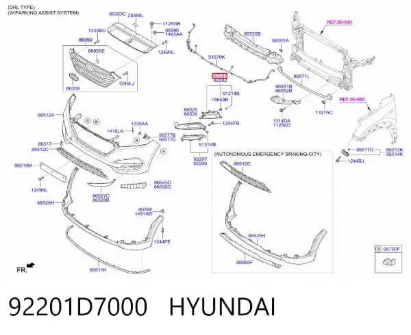 Lampa przeciwmgielna lewa Hyundai Tucson III