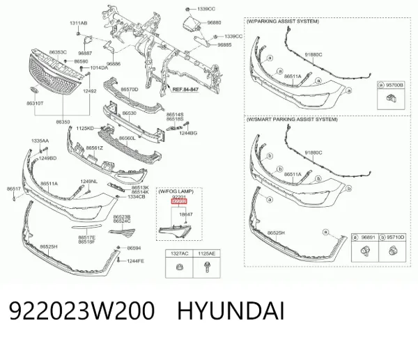 Lampa przeciwmgielna prawa 922023W200 Hyundai/Kia