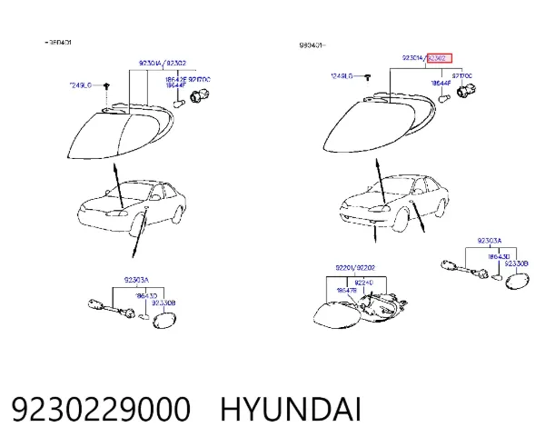 Kierunkowskaz prawy 9230229000 Hyundai/Kia