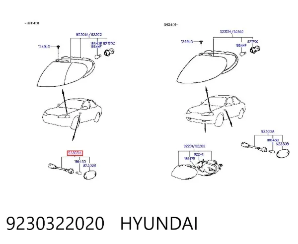 Powtarzacz kierunkowskazu na błotniku Hyundai Accent I