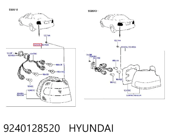 Lampa zespolona tylna lewa Hyundai Lantra I
