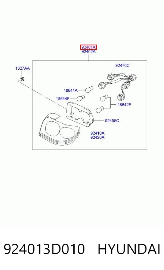 Lampa zespolona tylna lewa Hyundai Sonata IV
