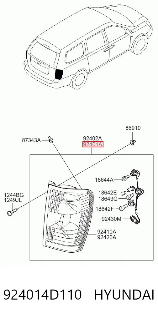 Lampa zespolona tylna lewa KIA Carnival III