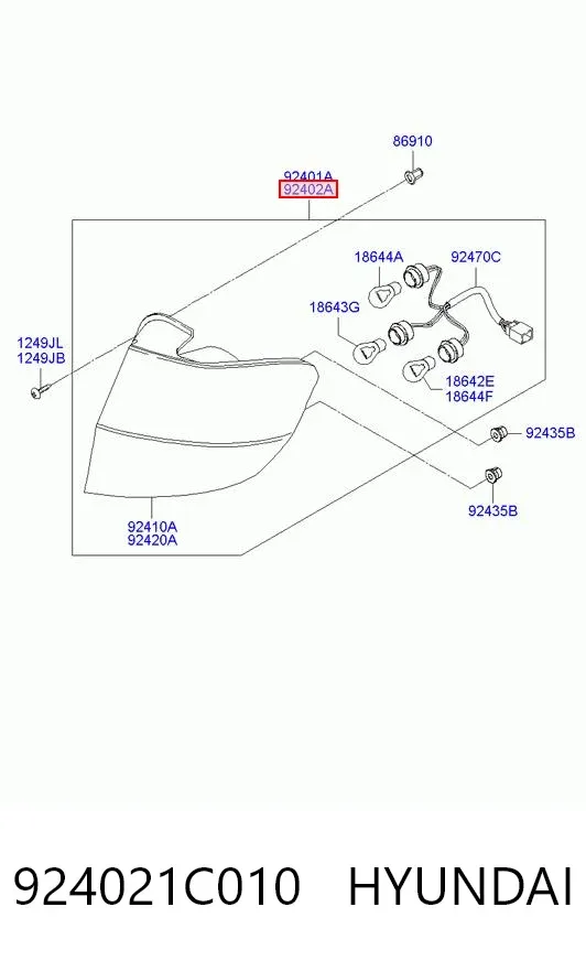 Lampa zespolona tylna prawa 924021C010 Hyundai/Kia