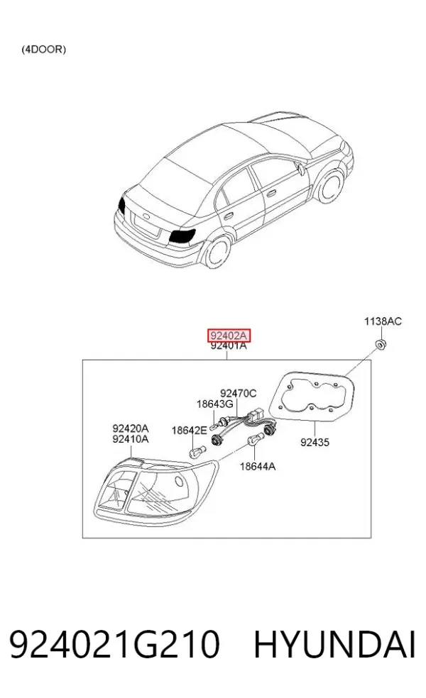 Lampa zespolona tylna prawa 924021G210 Hyundai/Kia